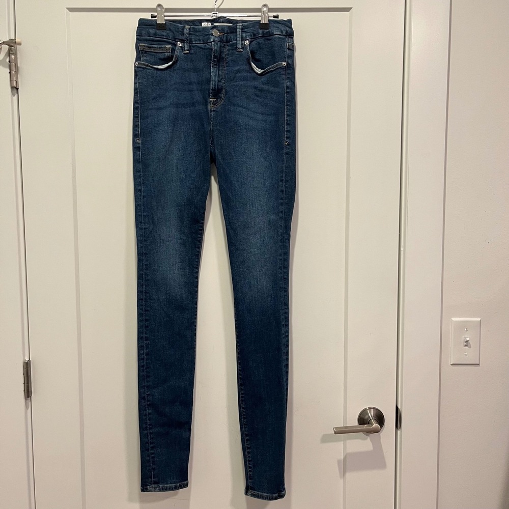 Good American Good Legs High Rise Skinny Jeans Dark Wash Blue Size 8/29